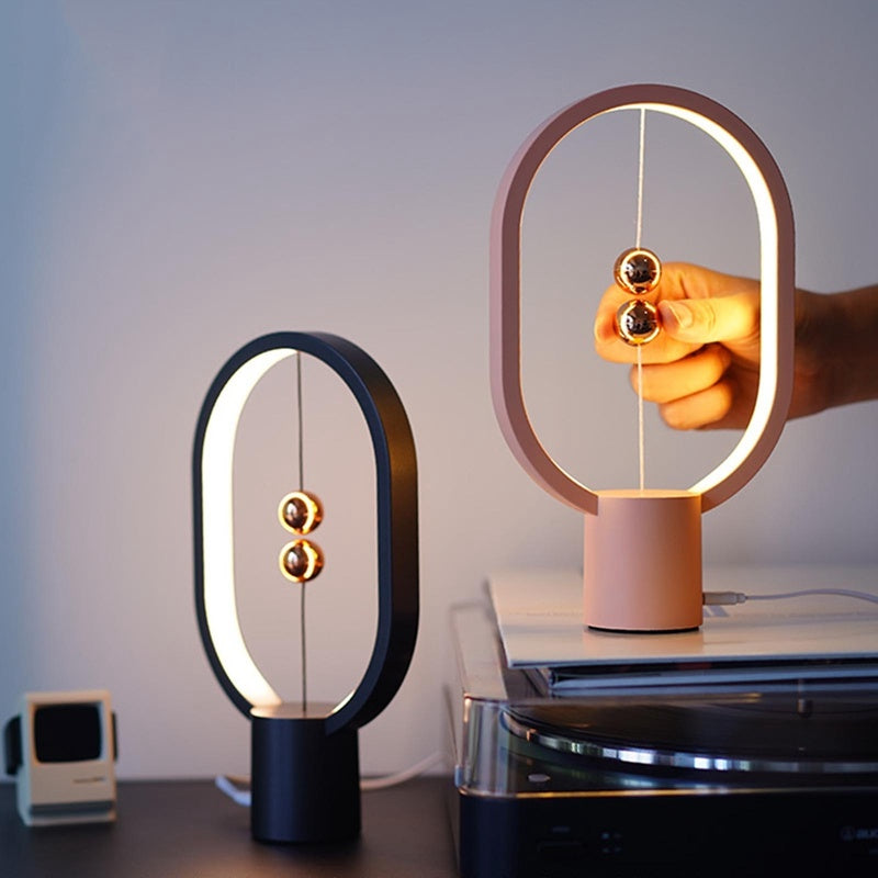 Modern LED table lamp with invisible lights and USB power